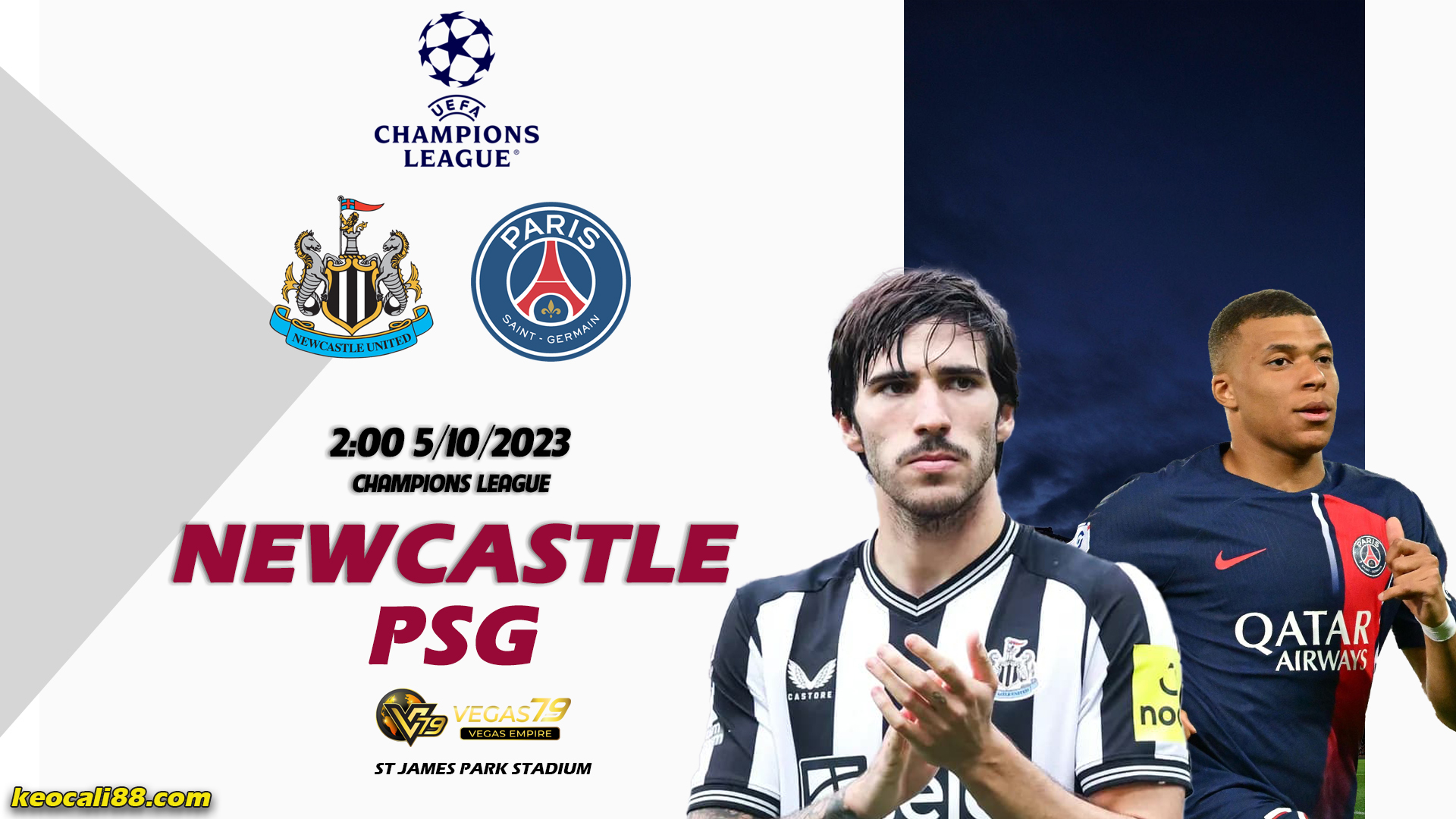 Soi kèo Newcastle vs PSG, 2h ngày 5/10 - Champions League